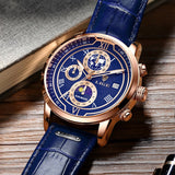 Kronografska ura s premium usnjenim paščkom