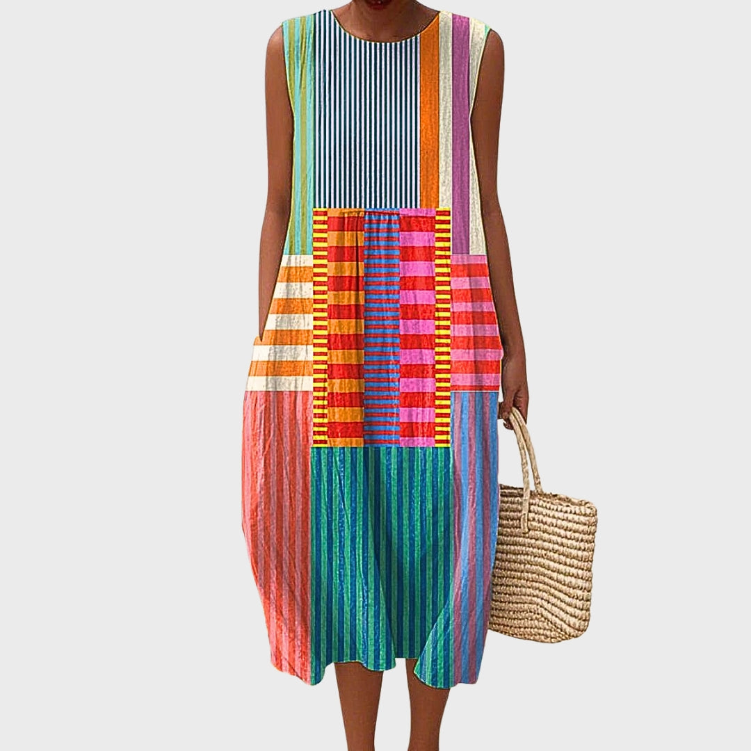 Stela - Geometric Cotton Dress