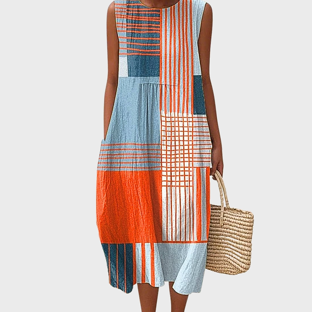 Stela - Geometric Cotton Dress