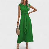 Andrea - Elegantna maksi obleka brez rokavov s krožnim izrezom