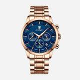 Luksuzna športna moška ura s kvarčnim mehanizmom, kronografom in usnjenim paščkom