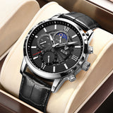 Luksuzna kvarčna ura z usnjenim paščkom