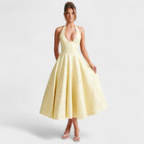 Halina - Midi obleka z korzetom in volani