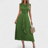 Andrea - Elegantna maksi obleka brez rokavov s krožnim izrezom