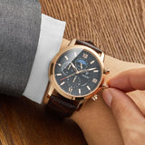 Luksuzna kvarčna ura z usnjenim paščkom