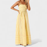 Isabel - Dolga črtasta obleka