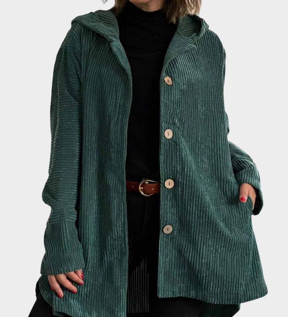 Krista - Udobna žametna jakna s kapuco