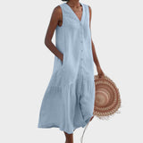 Vita - Elegantna in Udobna Obleka z V-Izrezom