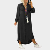 Dolga maxi jeans obleka z dolgimi rokavi