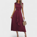 Andrea - Elegantna maksi obleka brez rokavov s krožnim izrezom