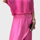 Šifonska dvodelna krila z raztrganimi širokimi hlačami