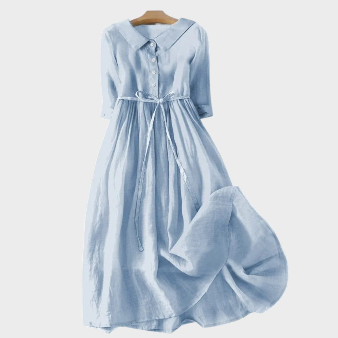 Ena - Poletna obleka s pasom na vrvico