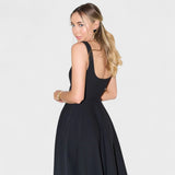 Maribel – Midi obleka s kvadratnim izrezom