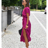 Julia – Elegantna obleka z V-izrezom in oblikovalnim krojem