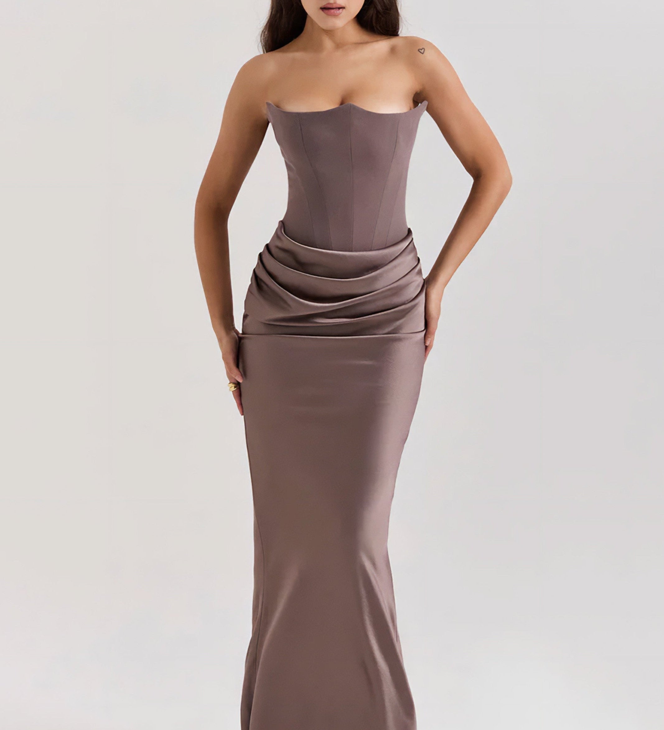 Emily - Maxi Kleit Drapitud Ilma Rihmadeta