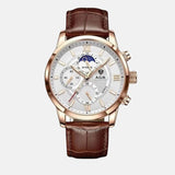 Luksuzna kvarčna ura z usnjenim paščkom