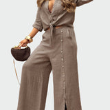 Ženski enobarvni dvodelni modni kostim