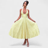 Julieta – Midi obleka s halter izrezom" could be rewritten as "Julieta – Midi obleka s halter vratnim izrezom.