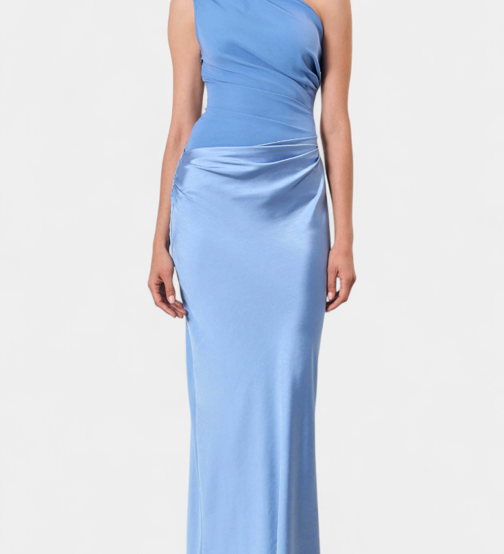 Ottavia - Pikk Plisseeritud Kleit Ühe Õlaga