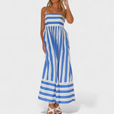 Isabel - Dolga črtasta obleka