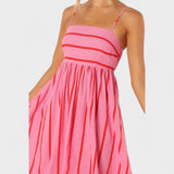 Isabel - Dolga črtasta obleka